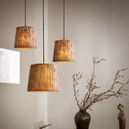 Wooden Log Pendant Lamp with Natural Look
