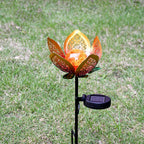 Solar Lawn Lamp, Glass Ball Lotus Lamp, Outdoor Waterproof Garden Atmosphere Light