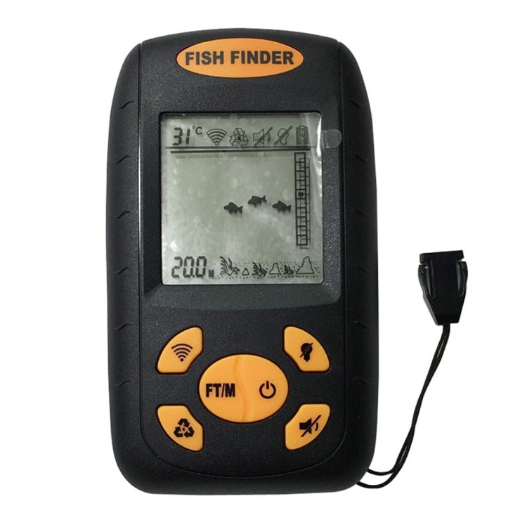 Portable Ultrasonic Fish Finder, Water Depth & Temperature Fish Finder with Wired Sonar Sensor and LCD Display