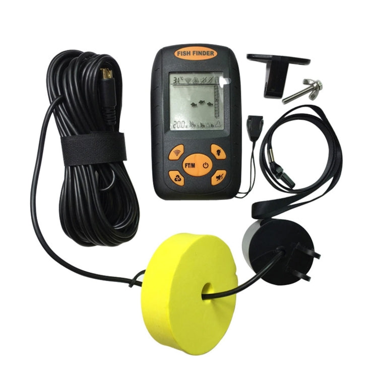 Portable Ultrasonic Fish Finder, Water Depth & Temperature Fish Finder with Wired Sonar Sensor and LCD Display
