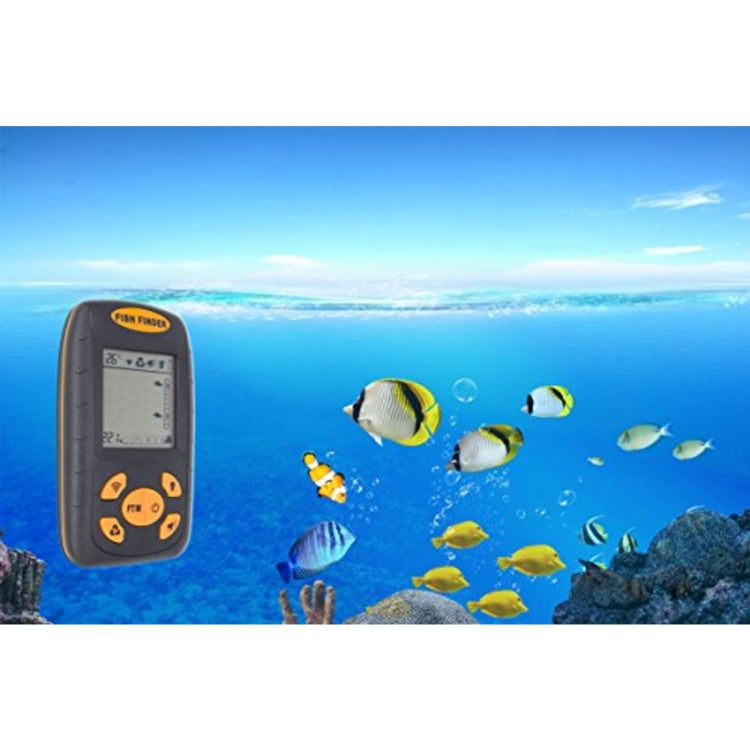 Portable Ultrasonic Fish Finder, Water Depth & Temperature Fish Finder with Wired Sonar Sensor and LCD Display
