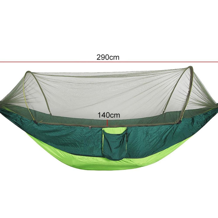 Portable Outdoor Camping Fully Automatic Nylon Parachute Hammock with Mosquito Nets, Size: 290 x 140cm (Army Green)