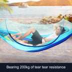 Portable Outdoor Camping Fully Automatic Nylon Parachute Hammock with Mosquito Nets, Size: 290 x 140cm (Army Green)