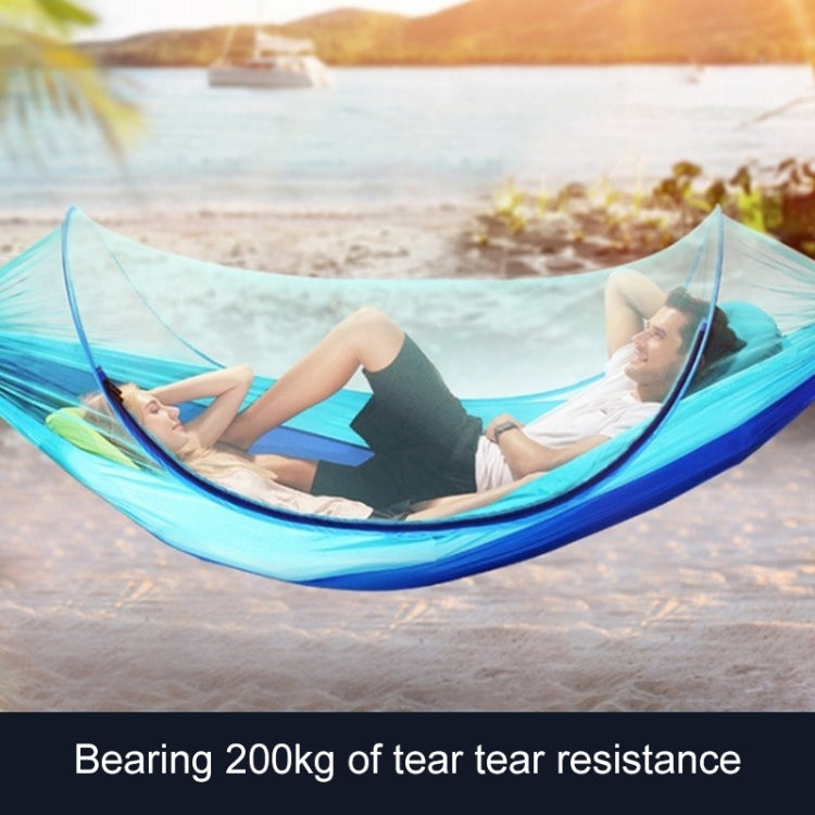 Portable Outdoor Camping Fully Automatic Nylon Parachute Hammock with Mosquito Nets, Size: 290 x 140cm (Army Green)