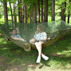 Portable Outdoor Camping Fully Automatic Nylon Parachute Hammock with Mosquito Nets, Size: 250 x 120cm (Olive Green)