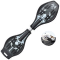 Fashion Vulkan Pattern Two-Wheeled Skateboard Glowing Lightning Wheel Vitality Board(Black)