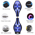 Fashion Vulkan Pattern Two-Wheeled Skateboard Glowing Lightning Wheel Vitality Board(Black)