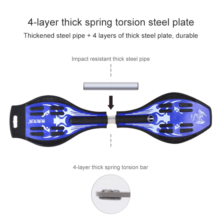 Fashion Vulkan Pattern Two-Wheeled Skateboard Glowing Lightning Wheel Vitality Board(Black)