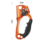 XINDA TP-8606 Outdoor Climbing Air Work Anti-Fall Handheld Rope Gripper for 8-12mm Diameter Rope Right (Orange)