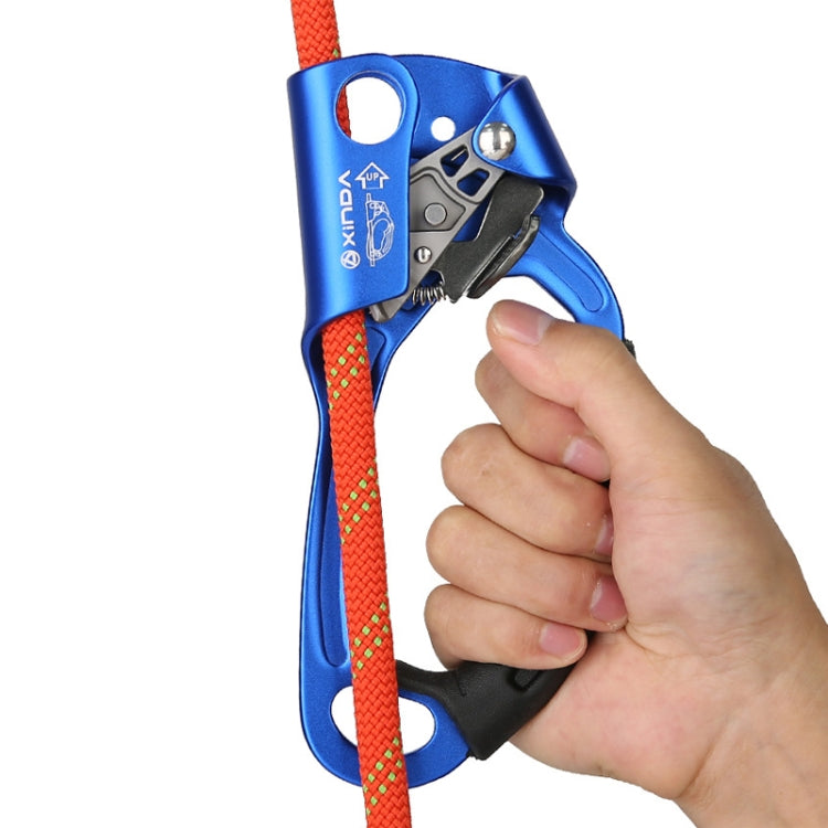 XINDA TP-8606 Outdoor Climbing Air Work Anti-Fall Handheld Rope Gripper for 8-12mm Diameter Rope Right (Orange)