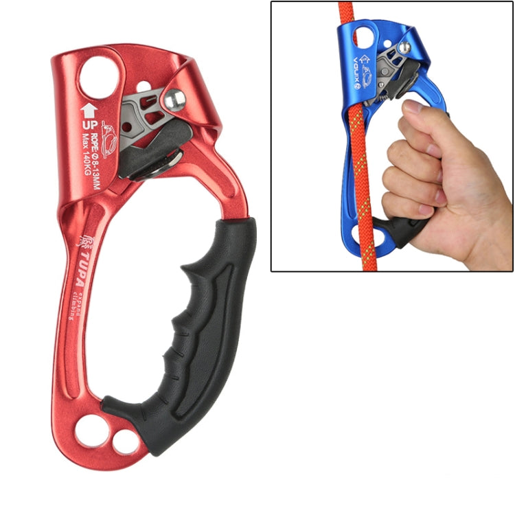 XINDA TP-8606 Outdoor Rock Climbing Air Work Anti-Fall Handheld Rope Gripper for 8-12mm Diameter Rope Right(Red)