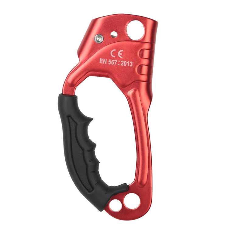 XINDA TP-8606 Outdoor Rock Climbing Air Work Anti-Fall Handheld Rope Gripper for 8-12mm Diameter Rope Right(Red)