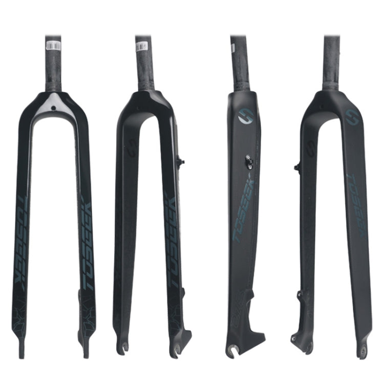 TOSEEK Ultra Light 26 Inch 385mm Mountain Bike Full Carbon Fork Straight Tube Disc Brake (Black)