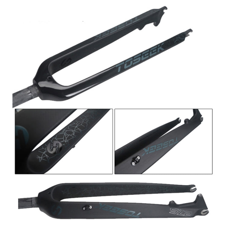 TOSEEK Ultra Light 26 Inch 385mm Mountain Bike Full Carbon Fork Straight Tube Disc Brake (Black)