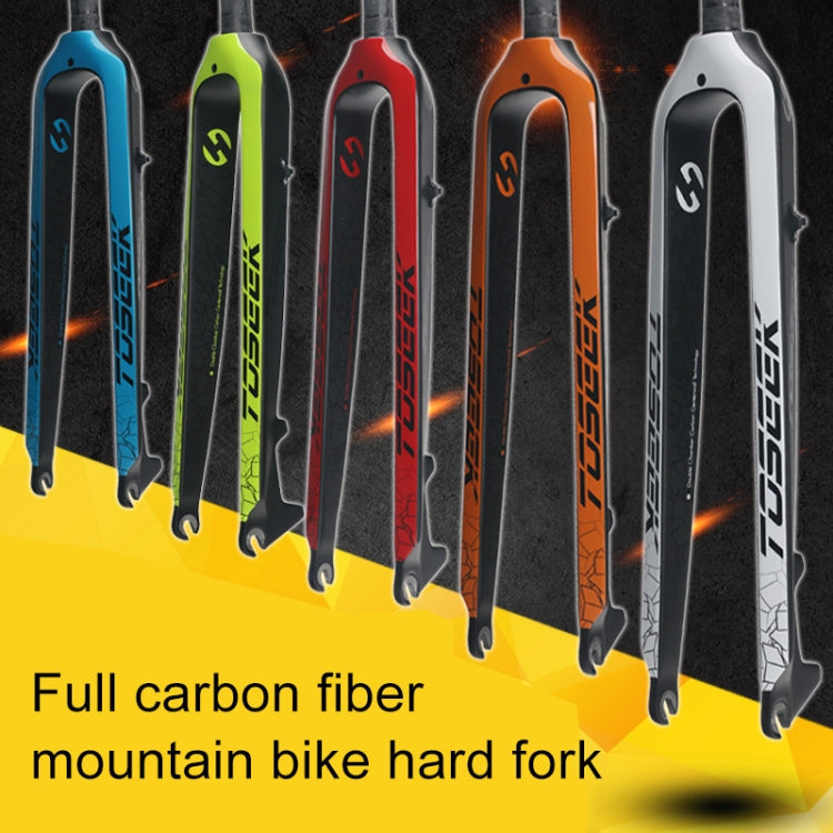 TOSEEK Ultra Light 26 Inch 385mm Mountain Bike Full Carbon Fork Straight Tube Disc Brake (Black)