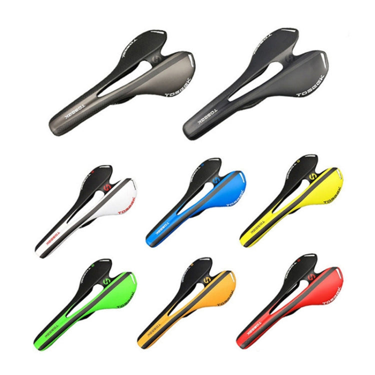 TOSEEK Road Bike Carbon Fiber Saddle Bicycle Hollow Saddle, 3K Texture + Lightweight (Red)