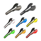 TOSEEK Road Bike Carbon Fiber Saddle Bicycle Hollow Saddle, 3K Texture + Lightweight (Red)