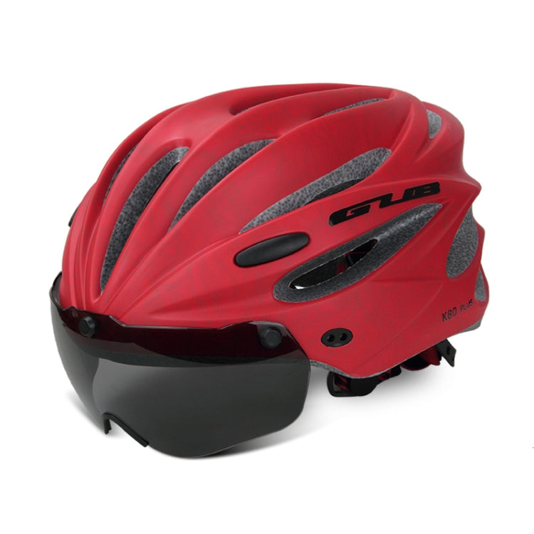 GUB K80 Plus Bike Helmet with Visor and Goggles (Red)