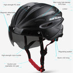 GUB K80 Plus Bike Helmet with Visor and Goggles (Red)