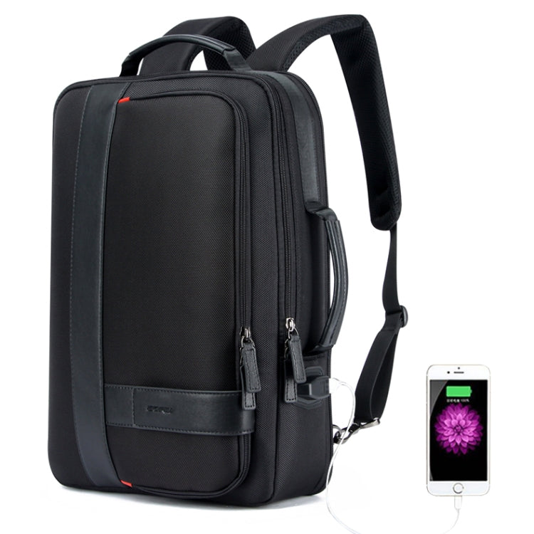 Bopai 751-006561 Large Capacity Business Casual Breathable Laptop Backpack with External USB Port, Size: 29 x 16 x 44 cm (Black)