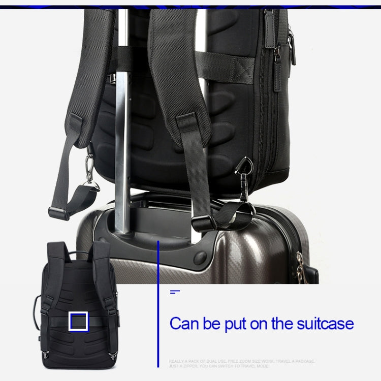 Bopai 751-006561 Large Capacity Business Casual Breathable Laptop Backpack with External USB Port, Size: 29 x 16 x 44 cm (Black)