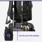 Bopai 751-006561 Large Capacity Business Casual Breathable Laptop Backpack with External USB Port, Size: 29 x 16 x 44 cm (Black)