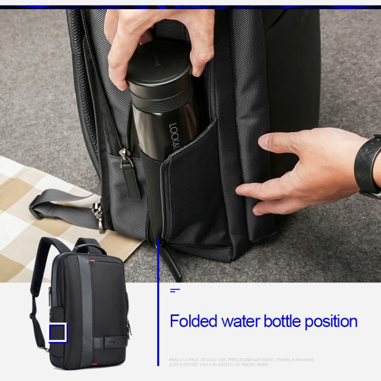 Bopai 751-006561 Large Capacity Business Casual Breathable Laptop Backpack with External USB Port, Size: 29 x 16 x 44 cm (Black)