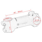 TOSEEK Street-Mountainbike Ultra-light Stem Riser Tap, Size: 6 Degrees, 80mm (Matt)