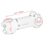 TOSEEK Street Mountain Bike Ultra-light Handlebar Stem Raiser Faucet, Size: 17 Degrees, 70mm (Matte)
