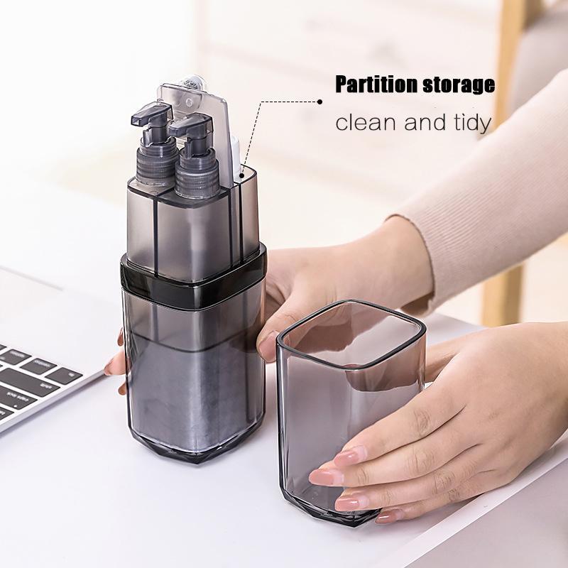 IcoolGadget Travel Wash Cup Portable Travel Toiletries Toothpaste Toothbrush Partition Storage box Outdoor Bathroom Accessories Sets
