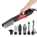 Rotating Hair Brush and Dryer 2 in 1 with Tourmaline Technology – Red-Black