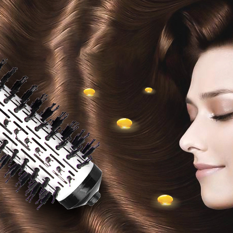 Rotating Hair Brush and Dryer 2 in 1 with Tourmaline Technology – Red-Black