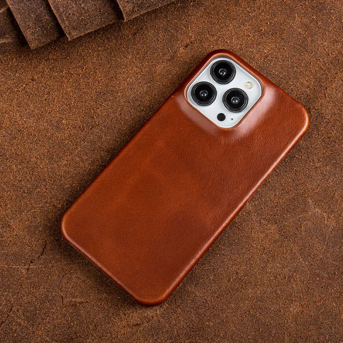Oil Wax Genuine Leather Apple iPhone Case