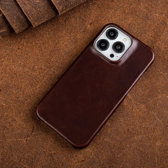 Oil Wax Genuine Leather Apple iPhone Case