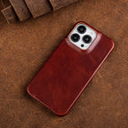 Oil Wax Genuine Leather Apple iPhone Case