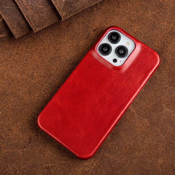 Oil Wax Genuine Leather Apple iPhone Case
