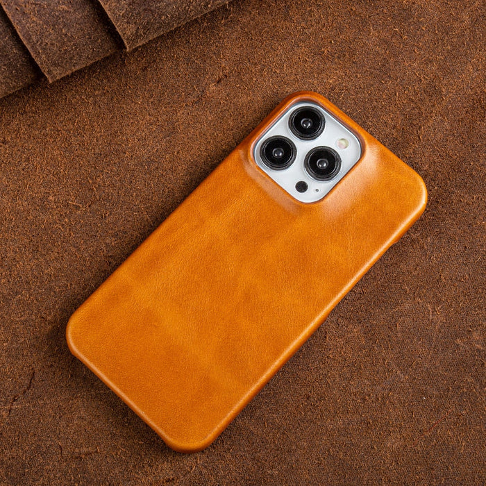 Oil Wax Genuine Leather Apple iPhone Case