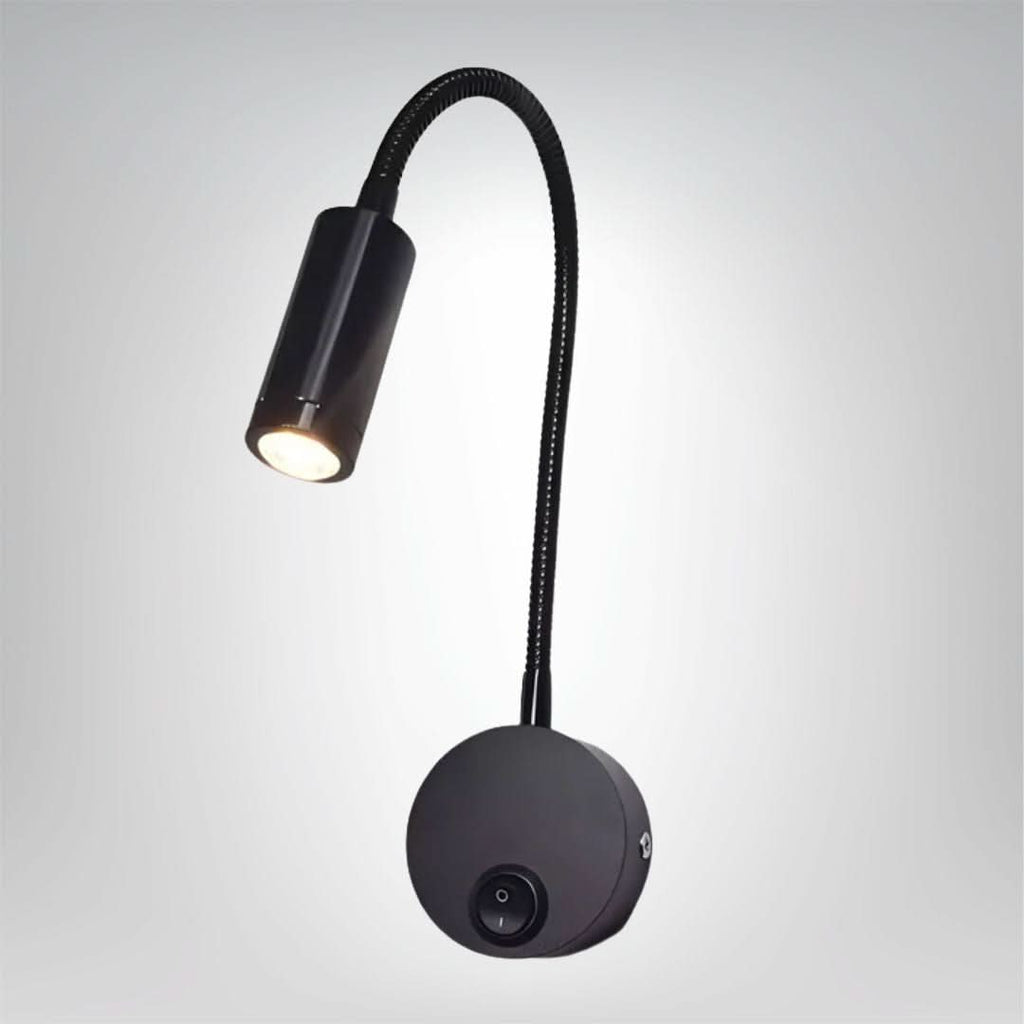 Wireless LED Wall Light with Flexible Arm in Black
