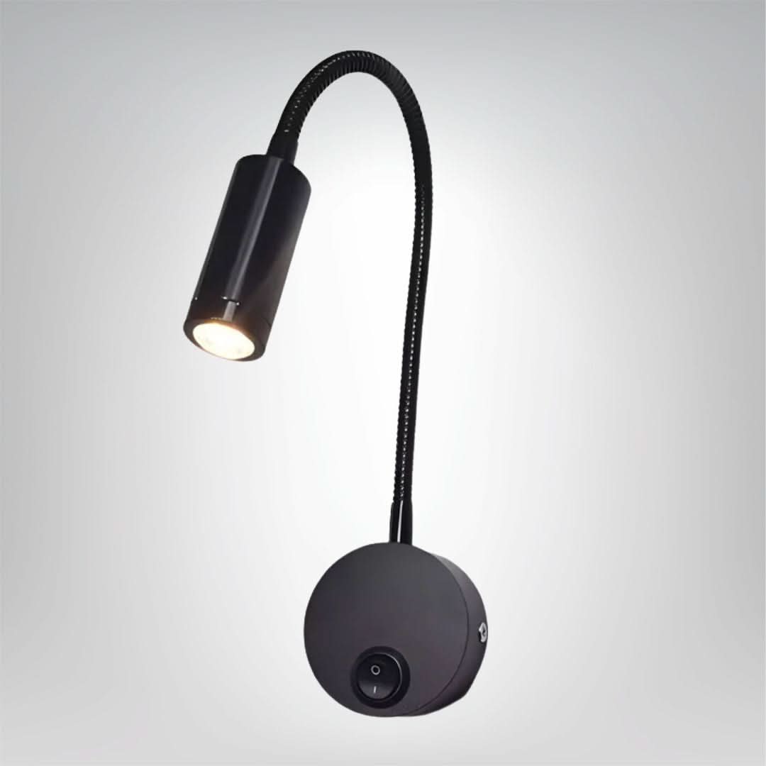 Wireless LED Wall Light with Flexible Arm in Black