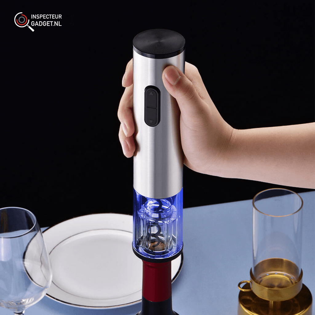 4-in-1 electric wine opener - corkscrew with pourer, foil cutter & vacuum stopper for effortless wine enjoyment