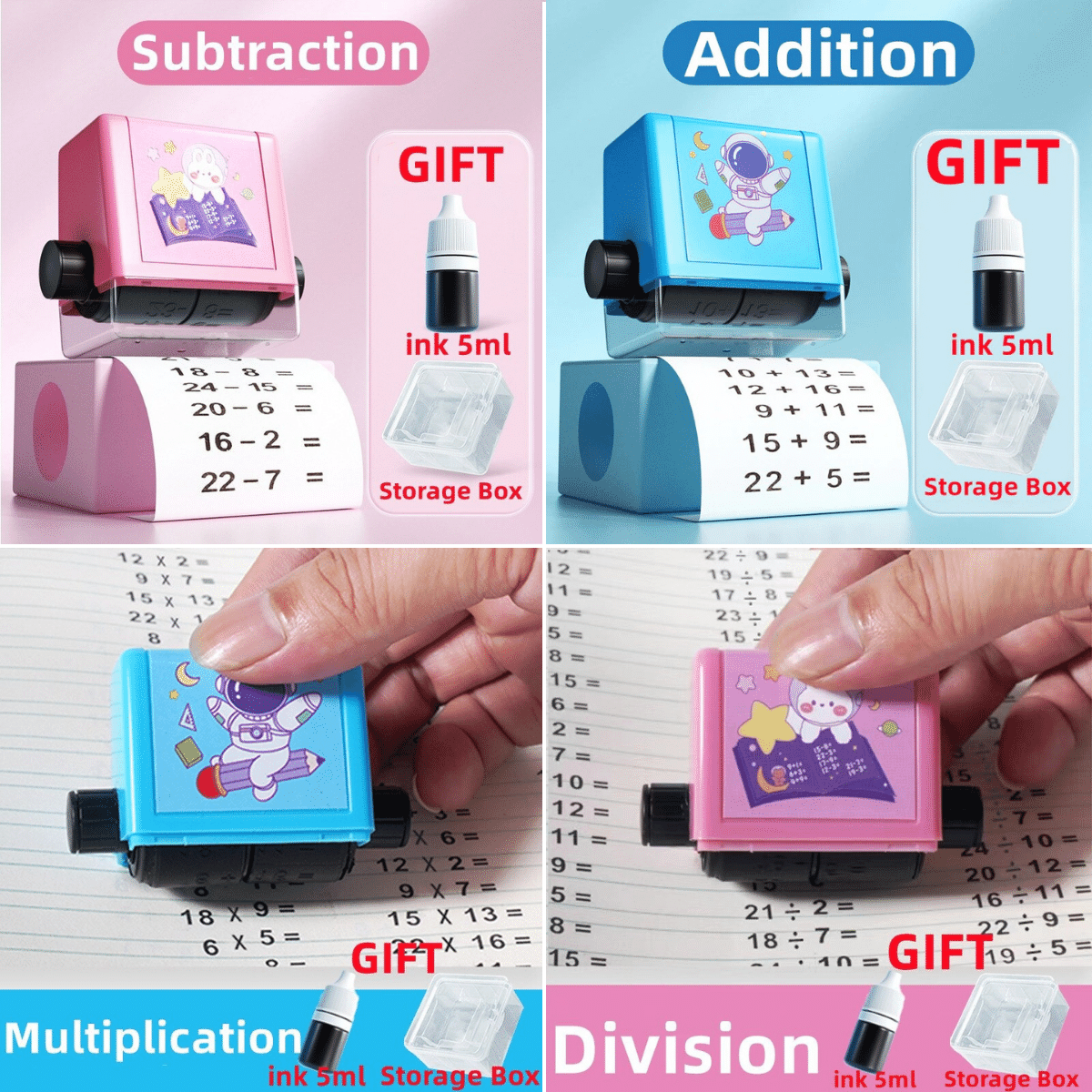 Mathematics learning stamp for children