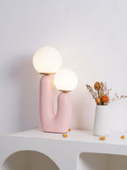 Contemporary Style Table Lamp with Natural Accent
