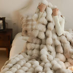 Fluffy Faux Fur Travel Blanket – Soft and Washable Fleece Blanket