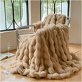 Fluffy Faux Fur Travel Blanket – Soft and Washable Fleece Blanket