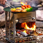 FirePower Compact – Foldable Stainless Steel Wood Stove for Outdoor Activities