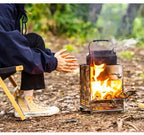Foldable stainless steel wood stove – Portable camping cooker for outdoor cooking