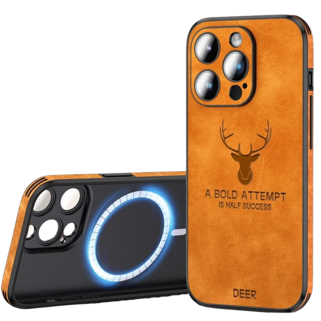 Deer - Luxury Leather iPhone Case with Stylish Design and Shockproof Protection