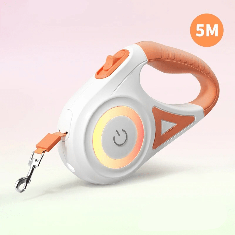 Luminous dog leash with LED light for safe walking