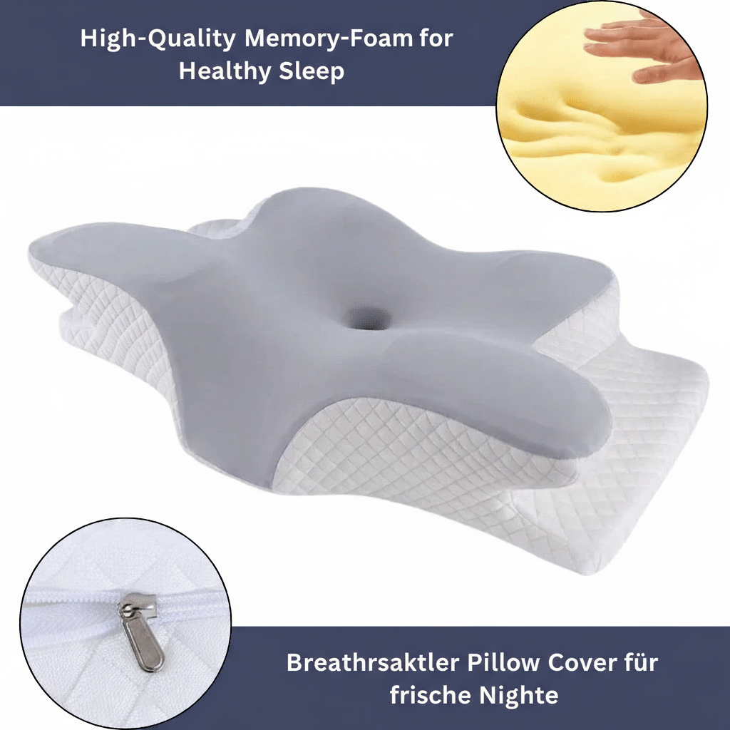 Orthopaedic memory foam pillow for neck & shoulder pain relief
