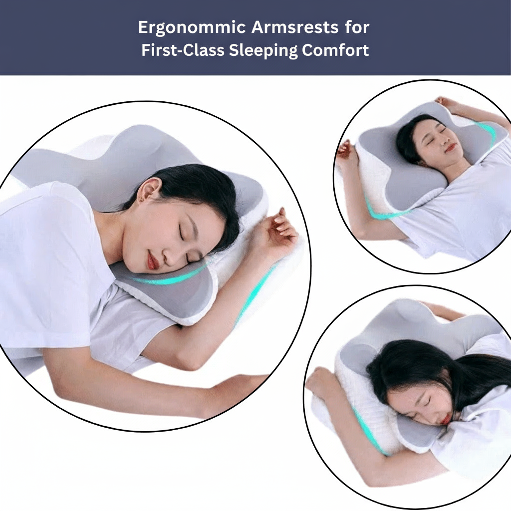 Orthopaedic memory foam pillow for neck & shoulder pain relief